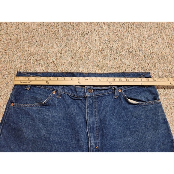 Vintage Levis 509 Jeans Mens 42x30 Blue Denim Regular Orange Tab 80s Hemmed - Picture 5 of 14